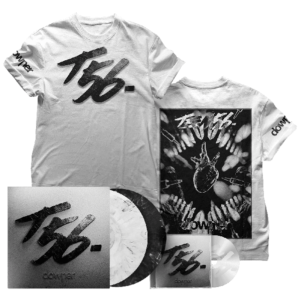 ten56. - Downer - HEART White T-Shirt + CD + 2LP - Bundle