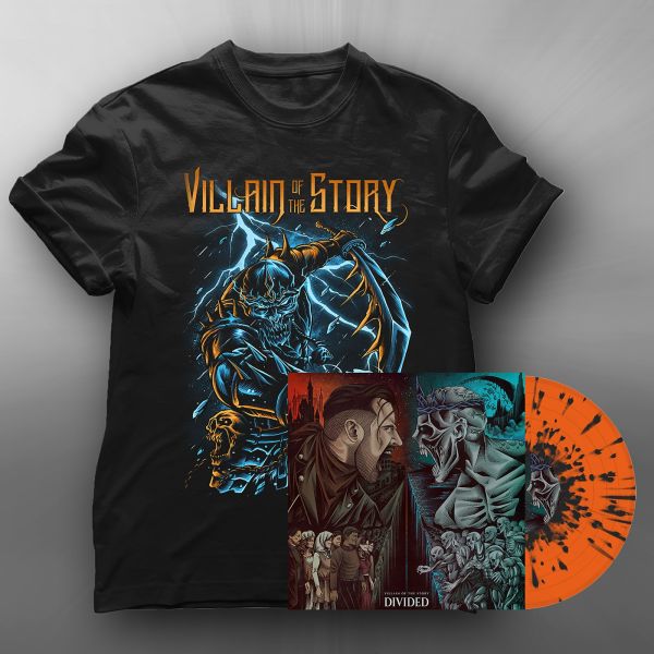 Villain of the Story - Divided (Limited Orange/Dark Blue Vinyl) - LP/T-Shirt Bundle